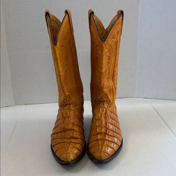 Rudel Crocodile Leather Cowboy Boots Size 7.5 E Mens Vintage - Picture 4 of 17